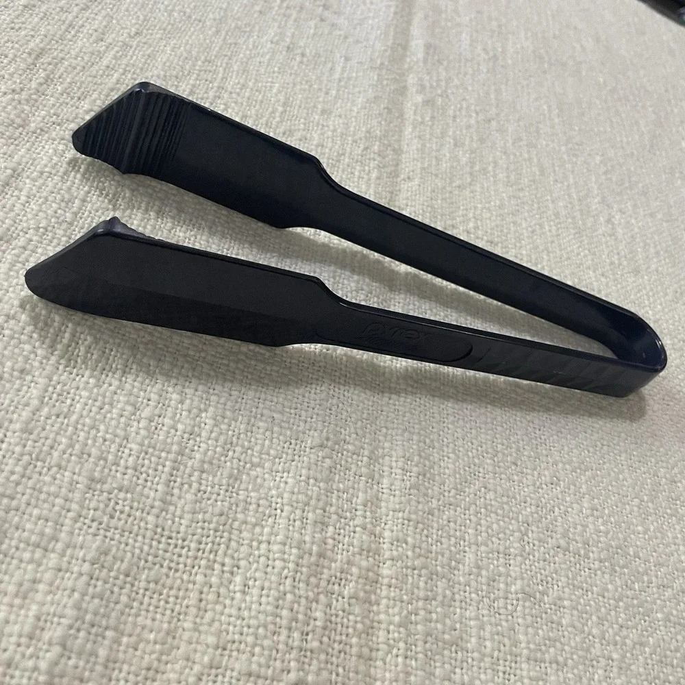 Vtg Pyrex Accessories Blue‎ Tong Salad Server Grooved Tip Turner Set 2105 USA
